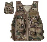 Pesoncarl Disfraz del ejército para niños, 600d de camuflaje en el chaleco de niños transpirables con paquetes y paneles ajustables, chaleco para para juegos o entrenamiento, grandes, juguetes