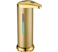 Pesoncarl Dispensador automático de jabón Touchless IPX4 280ml, dorado, acero inoxidable, sensor infrarrojo, ventana visual, batería cuantitativa