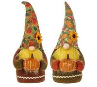 Pesoncarl Gnomo de Acción de Gracias de otoño, Paquete de 2 gnomos de otoño, Decoraciones de Acción de Gracias de Felpa, gnomo de de pie Tomte Sueco para Fiesta