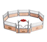 Pesoncarl Juego de establo de Caballos, Juego de simulación Imaginario y Creativo, Juguetes de Caballos con Puerta Que se Puede Abrir, de Granero Realista para niños y niñas