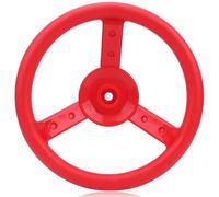 Pesoncarl Juguete para Volante, 10 de diámetro..Volante Rojo Realista para niños, Giratorio de 360 °, plástico PE para Patio de Juegos, Columpio, Barco Pirata, Recuerdo de Fiesta