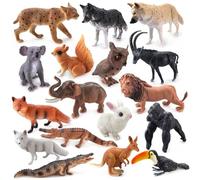 Pesoncarl Juguetes de Animales para niños, 17 Piezas/Set Figuras de Animales realistas, Juguetes educativos para Regalos de cumpleaños favores de Fiesta Divertidos