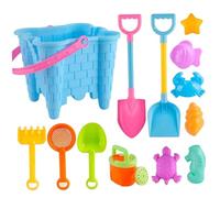 Pesoncarl Juguetes de Playa 13 unids/Set Juguetes de Arena Castillo de Arena Incluye Cubo, Palas, rastrillos pequeños y moldes, Caja de de Playa para Viajes para niños de 4 a 6 años