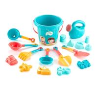 Pesoncarl Juguetes Playa 18 Piezas/Juego Juguetes Arena Seguros y Divertidos para el Desarrollo Integral, Incluye Cubos Juguete, tamices Arena, Palas, automóviles y más para Aventuras al Aire li.