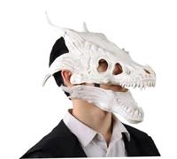 Pesoncarl Máscara de cráneo de dragón máscara de dragón realista Dinosaurio de miedo Jaw en movimiento para adultos calavera decorativa para Halloween, cosplay, mascarada, juguetes