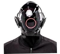 Pesoncarl Máscara punk con máscara futurista liderada redonda para hombres Mujeres PC Casco punk con Cyber Cyber para Cosplay Party Halloween Music Festival, Toys