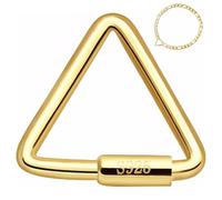 Pesoncarl Mosquetón de Oro, mosquetón de Plata de Ley 925, Clip para Collar, Cierre de Tornillo en Forma de triángulo para Collar, Pulsera, Suministros para Hacer Joyas