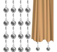 Pesos de cortina de acero inoxidable, paquete de 12 clips de mantel resistentes para uso en exteriores, soportes de tela resistentes al viento de 4 onzas para patio, jardín, camping, plateado (16