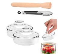 Pesos de Fermentación, 2 Pc Pesas de Fermentación, Peso de Fermentación de Vidrio de Kimchi, Pesas de Vidrio Para Fermentación Ø 7cm, Pesas de Vidrio Para Fermentación con Abertura Ancha,Con Accesorio