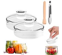 Pesos de Fermentación, 2 Pc Pesas de Fermentación, Peso de Fermentación de Vidrio de Kimchi, Pesas de Vidrio Para Fermentación Ø 7cm, Pesas de Vidrio Para Fermentación con Abertura Ancha,Con Accesorio