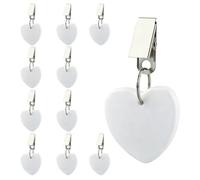 Pesos de mantel, 10 Uds. Pinzas de mantel en forma de corazón con Clips para Interior y Exterior - Diseño de Mármol Blanco para Cocina, Fiesta, Boda y Picnic