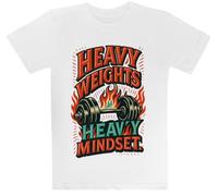 Pesos Pesados Mentalidad Pesada Camiseta Blanca para Niños Camiseta De Manga Corta para Niños Kids White tee Children Short Sleeve T-Shirt