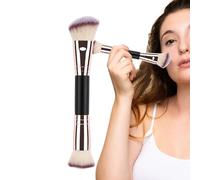Pespa de maquillaje de doble cara de oro negro de alta calidad contorno Ojos de sombra Polvo de polvo, mango largo para maquillaje preciso | Herramienta de belleza multifuncional para mujeres cos