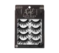 Pesta as postizas KISS Lash Couture 3D mate 'Matte Cheviot' de 18 mm a 20 mm. Incluye 4 pares. Aptas para lentes de contacto. F ciles de aplicar.