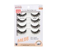 Pesta as postizas KISS My Lash But Better, paquete m ltiple - Bare Affair, paquete de 4 pares, invisibles, ligeras, reutilizables, aptas para le