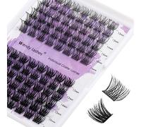 Pestaña Racimo de Pestañas Individual D Curl 12-16mm Extensiones Postizas Natural DIY (ZW02+ZW03-D-MIX12-16)