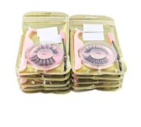 Pestañas 3D Pestañas Naturales dramáticas pestañas postizas Cepillo de imitación Cils Maquillaje extensión de pestañas Falsas maquiagem (Color: Mezcla de 20 Pares, tamaño: pestañas de 0.433-0.591 in)