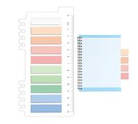 Pestañas adhesivas de índice - Pestañas de 6 pulgadas | PET - 200 hojas de marcadores de índice multicolor con panel de regla, escritura suave, fácil toma de notas, diseño compacto y portátil, ideal