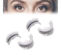 Pestañas autoadhesivas reutilizables sin pegamento, pestañas 3D manga, pestañas postizas de ojo de gato de aspecto natural con banda ultrafina.(M27 Style/2 Pair)