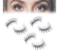 Pestañas autoadhesivas reutilizables sin pegamento, pestañas 3D manga, pestañas postizas de ojo de gato de aspecto natural con banda ultrafina.(L01 Style/3 Pair)