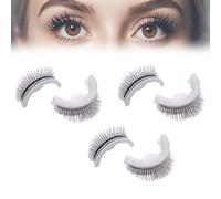 Pestañas autoadhesivas reutilizables sin pegamento, pestañas 3D manga, pestañas postizas de ojo de gato de aspecto natural con banda ultrafina.(M27 Style/3 Pair)