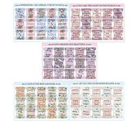 Pestañas de índice de la Biblia, etiquetas del alfabeto impresas grandes, calcomanías laminadas de estilo bohemio con acabado impermeable, herramienta de organización de estudio bíblico, juego de