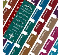 Pestañas de la Biblia en español con marcapáginas, pestañas cristianas laminadas de la Biblia, calcomanías de índice de reposición, fáciles de leer y aplicar, pestañas de la Biblia para mujeres y