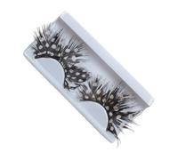 Pestañas de mascarada de broma: pestañas de plumas blancas y negras de gran tamaño, accesorio para ojos de disfraz dramático, perfecto para presentaciones escénicas, Halloween, temáticas, cosp