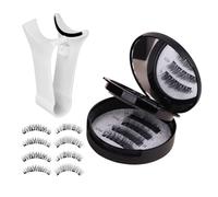 Pestañas magnéticas | Aplicador impermeable juego sin pegamento | Aspecto natural, potenciador de pestañas | Aplicación ligera, reutilizable, portátil, fácil | Mujeres, niñas, viajes, bolsa de cosméti