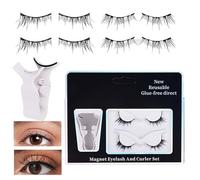 Pestañas Magnéticas con Aplicador, Pestañas Magnéticas Reutilizables,Sin pegamento ni delineador de ojos, pestañas postizas magnéticas reutilizables C Curl 2 pares - Maquillaje de ojos, tiras de pesta