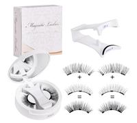 Pestañas Magnéticas con Aplicador - Reutilizables, Aspecto Natural, Fáciles de Ponerse y Quitar, Sin Necesidad de Pegamento, Kit Mejorado de 2 Imanes para una Belleza sin Esfuerzo (CT10-5)