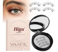 Pestañas magnéticas, Higu clace Pestañas magnéticas con aplicador, aspecto natural, sin delineador de ojos, no necesita pegamento (Black A1)