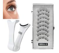 Pestañas magnéticas, kit de extensión de pestañas magnéticas de 2 pares | Rizador de pestañas magnético con aplicador, racimos de extensión de pestañas reutilizables, aspecto natural falso,