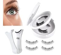 Pestañas magnéticas naturales, pestañas magnéticas, 4 piezas sin pestañas postizas de pegamento con aplicador, Herramientas de maquillaje de ojos reutilizables para mujeres para fechas de viaje en cas