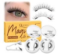 Pestañas magnéticas No requiere pegamento 2 parr, pequeñas y portátiles pestañas magnéticas fáciles de almacenar, pestañas magnéticas aspecto natural con aplicador fácil de usar (NZ-A+G