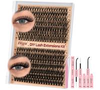 PestañAs Postizas 30D+40D Cluster Lashes, Higu clace kit pestañas pelo a pelo 280pcsm, D Curl PestañAs Postizas Naturales, Kit De PestañAs Con Pegamento, Pinzas (30D+40D Set)