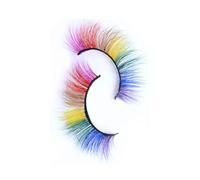 Pestañas postizas arco iris 3D, visón de colores, pestañas de visón dramáticas, aspecto natural, regalo falso [, ]