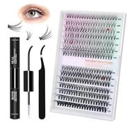 Pestañas Postizas Cluster Lashes Kit | 280Pcs kit pestañas pelo a pelo | com Lash Bond and Seal Pinzas | 30D+40D 9-16mm Mixed Longitud Eyelashes Cluster Lashes for DIY at Home (Negro, 280)