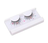 Pestañas Postizas de Colores 7D, Pestañas Postizas Coloridas y Esponjosas con Lentejuelas Brillantes para Fiestas Navideñas, Atractivas con Formas de Ojos, Ligeras y Prácticas,