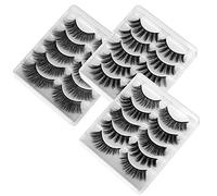Pestañas Postizas de Pelo Artificial 3D Mixtas 15 Pares Multipack, Tiras Completas, Natural Pestañas Falsa Largas Gruesas Maquillaje de Ojos para Fiesta de Boda, 5 Estilos