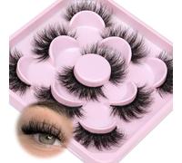 Pestañas postizas de visón sintético de 14 mm, volumen ligero, efecto 5D, aspecto natural, extensiones de pestañas, paquete de 5 pares