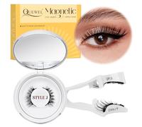 Pestañas postizas magnéticas naturales reutilizables con aplicador. No requieren pegamento. Fáciles de poner y quitar, con instrucciones (Set-J 04)