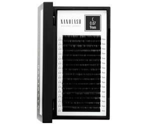 Pestañas postizas para extensión Nanolash - extensiones de pestañas de volumen, pestañas para extensión profesional (0.07 C, 9mm)