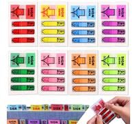 Pestañas Sign Here, 800 unidades/8 paquetes de pegatinas coloridas Sign Here, banderas autoadhesivas, etiquetas de flecha para documentos, cuadernos, suministros escolares para el hogar y la oficin