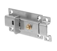 Pestillo Automático de Acero Inoxidable para Gabinetes y Ventanas, Plata | Tornillos Incluidos, Distancia de Orificios 55,5mm y 24,6mm, Uso en Oficina y Hogar