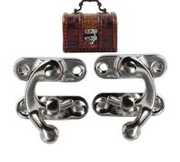 Pestillo de brazo oscilante antiguo, pestillo de latón vintage, cerrojo de brazo oscilante, ganchos de bloqueo izquierdo y derecho con tornillos de montaje para cajas de joyería de madera, cajas de