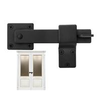 Pestillo de cerradura de puerta de granja,Cerradura de puerta de granero | Cerradura de puerta giratoria de acero al carbono | Pestillo de puerta corrediza negro, cerradura de puerta fácil de usar par