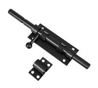 Pestillo de Cerrojo Deslizante Placa de Golpe y Agujero | Acabado Negro Resistente Intemperie, Diseño Robusto sin Rebabas, Compatible Puertas Compuestas y Baúles