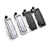 Pestillo de compresión C2-35 de aleación de zinc con palanca empotrada ajustable, 1 unidad(Black With lock)