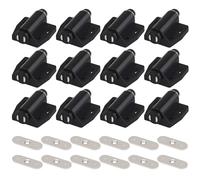 Pestillo de empuje magnético, cajón magnético de 12 piezas captura del gabinete con tornillos ABS empuje para abrir la liberación del hardware gabinete para el cajón de muebles, negro